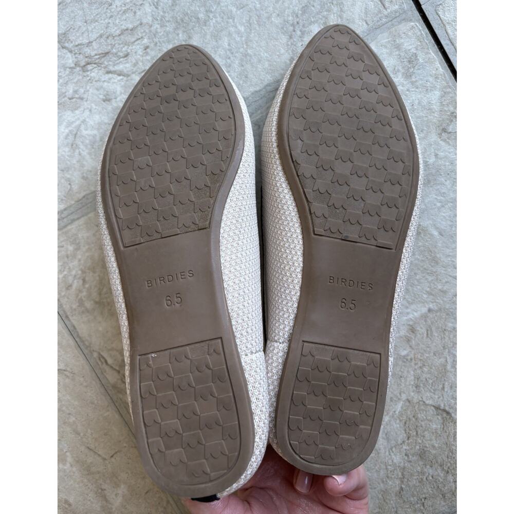 Birdies Blackbird Eggshell & Navy Knit Woven Loafers Balllet flat Slipons SZ 6.5 - Picture 5 of 8